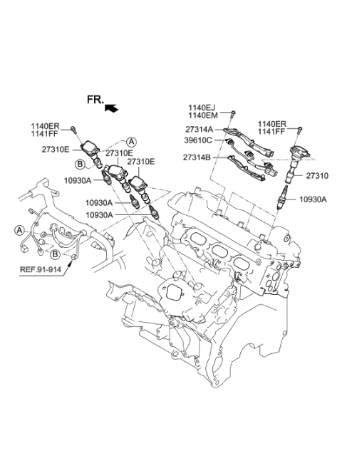 2018 Hyundai Genesis G90 Spark Plug & Cable Diagram 1