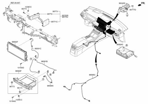 2018 Hyundai Genesis G90 Wireless Antenna Assembly Diagram for 96240-D2000