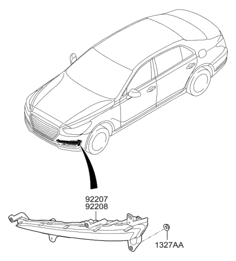 2019 Hyundai Genesis G90 Head Lamp Diagram 4