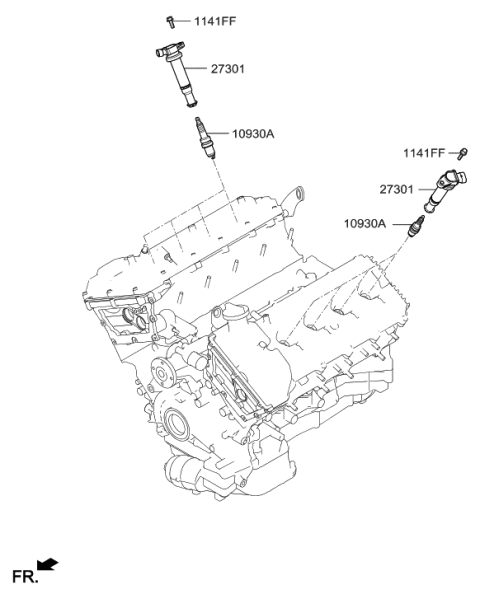 2017 Hyundai Genesis G90 Spark Plug & Cable Diagram 2