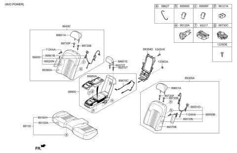 2019 Hyundai Genesis G90 Cushion Assembly-Rear Seat Diagram for 89100-D2010-VHH