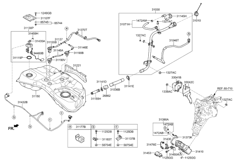 2019 Hyundai Genesis G90 Tank Assembly-Fuel Diagram for 31150-D2500