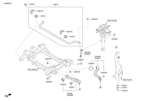 2017 Hyundai Genesis G90 Front Suspension Control Arm Diagram 1