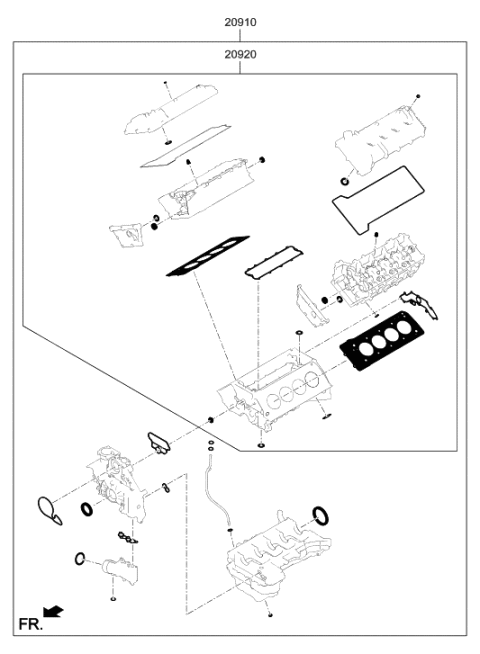 2019 Hyundai Genesis G90 Engine Gasket Kit Diagram 2