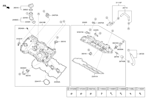 2017 Hyundai Genesis G90 Rocker Cover Diagram 1
