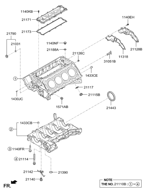 2018 Hyundai Genesis G90 Cylinder Block Diagram 2