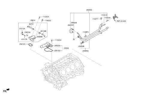 2018 Hyundai Genesis G90 Coolant Pipe & Hose Diagram 2