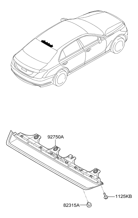 2017 Hyundai Genesis G90 High Mounted Stop Lamp Diagram