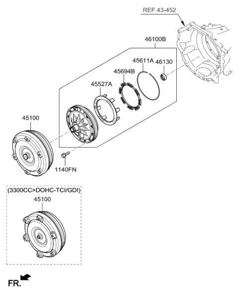 2018 Hyundai Genesis G90 Oil Pump & TQ/Conv-Auto Diagram