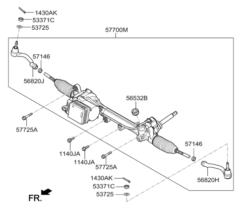 2019 Hyundai Genesis G90 Power Steering Gear Box Diagram