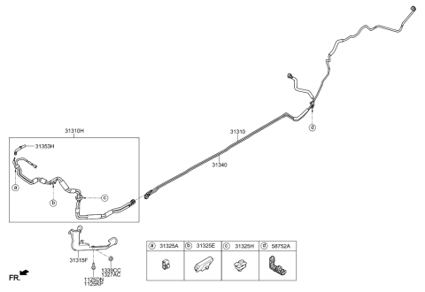 2017 Hyundai Genesis G90 Tube Assembly-Fuel,Front Diagram for 31301-D2250