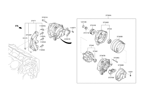 2019 Hyundai Genesis G90 Alternator Diagram 1