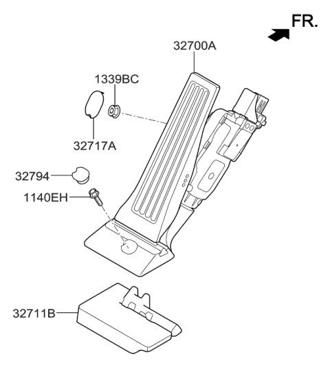 2018 Hyundai Genesis G90 Accelerator Pedal Diagram