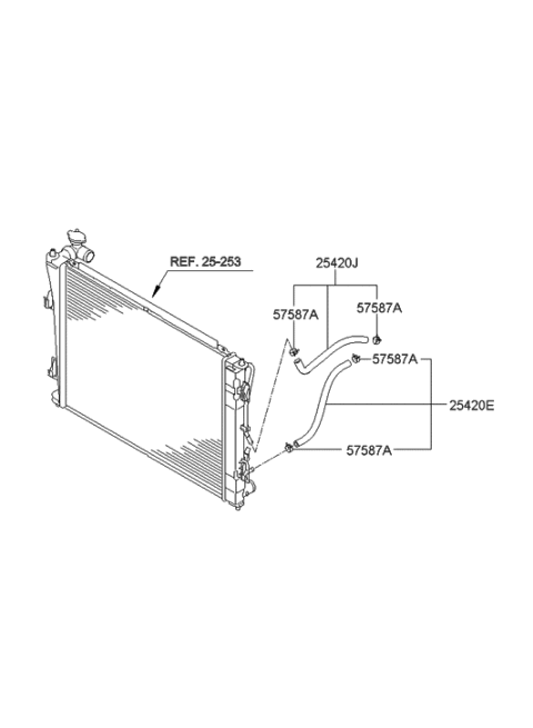 1998 Hyundai Sonata Hose Assembly-Oil Cooling Diagram for 25425-3R200