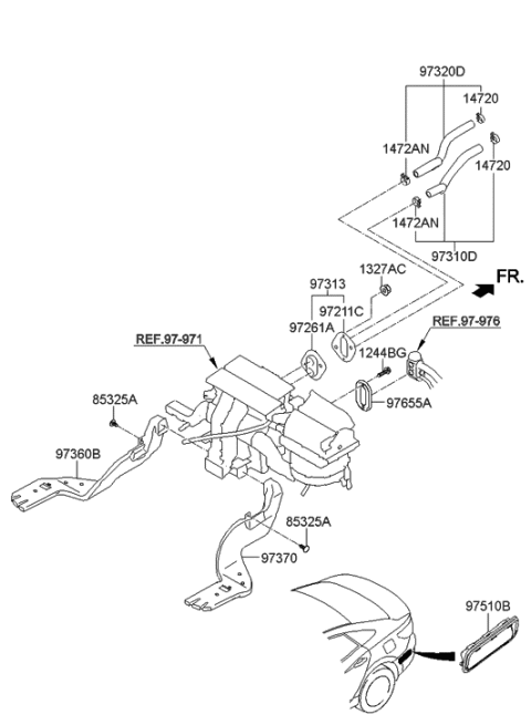 2014 Hyundai Azera Heater System-Duct & Hose Diagram