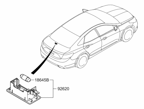 2012 Hyundai Azera License Plate & Interior Lamp Diagram
