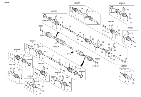 2014 Hyundai Azera Drive Shaft (Front) Diagram 2