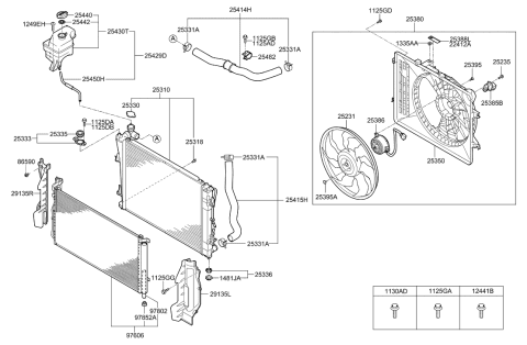 2014 Hyundai Azera Air Guard, Right Diagram for 29134-3V000