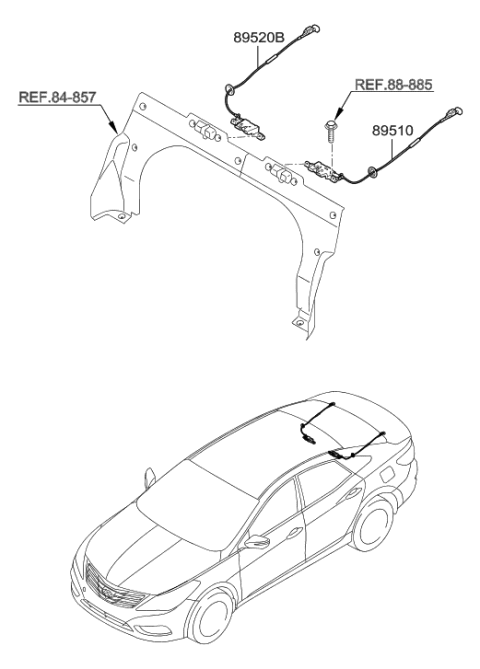 2011 Hyundai Azera Latch Assembly-Rear Seat,RH Diagram for 89740-3V000