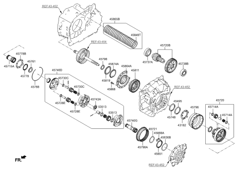 2012 Hyundai Azera Carrier Assembly-Planetray,Center Diagram for 45760-3B250