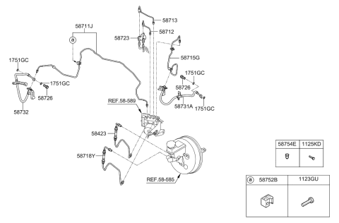 2011 Hyundai Azera Hose-Brake Front,LH Diagram for 58731-3V500