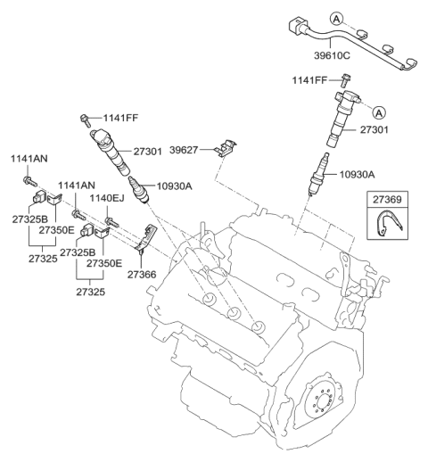 2014 Hyundai Azera Spark Plug & Cable Diagram