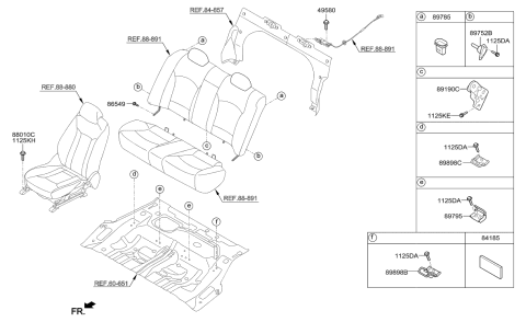 2013 Hyundai Azera Bracket Assembly-Rear Seat Back Hinge Diagram for 89752-3S010