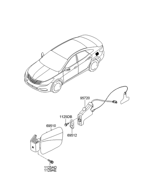 2011 Hyundai Azera Fuel Filler Door Diagram