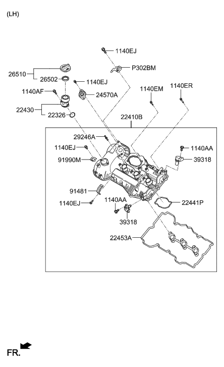 2014 Hyundai Azera Rocker Cover Diagram 1