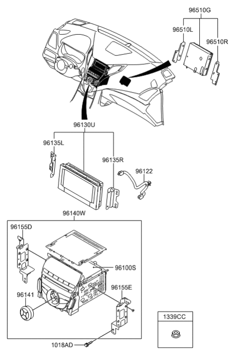 2011 Hyundai Azera Bracket-Set Mounting,RH Diagram for 96176-3V000