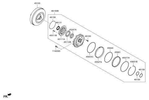 2012 Hyundai Azera Oil Pump & TQ/Conv-Auto Diagram