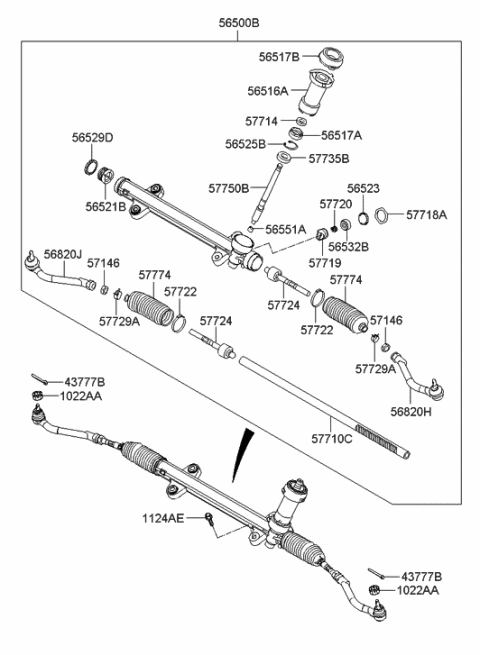 2014 Hyundai Azera Power Steering Gear Box Diagram