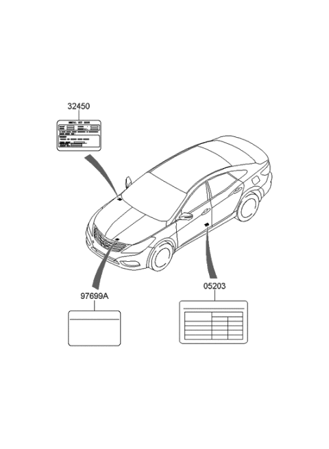 2014 Hyundai Azera Label-Emission Control Diagram for 32450-3C461