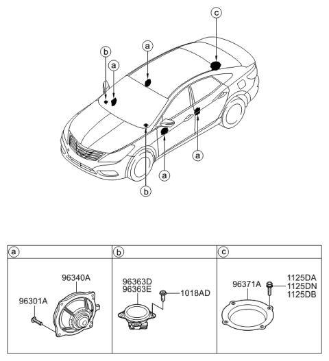 2013 Hyundai Azera Speaker Diagram 2