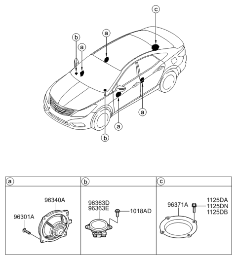 2011 Hyundai Azera Speaker Diagram 2