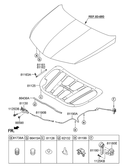 2012 Hyundai Azera Hood Trim Diagram