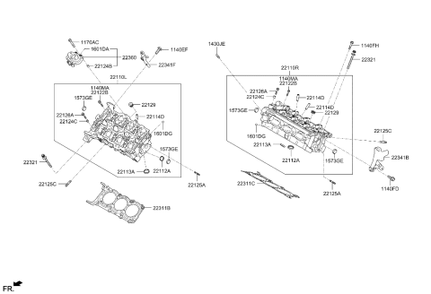 2000 Hyundai Sonata Head Sub Assembly-Cylinder, LH Diagram for 516R5-3CA00