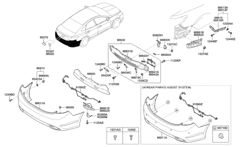 2013 Hyundai Azera Ultrasonic Sensor Assembly-Bws Diagram for 95720-3V005-FHM