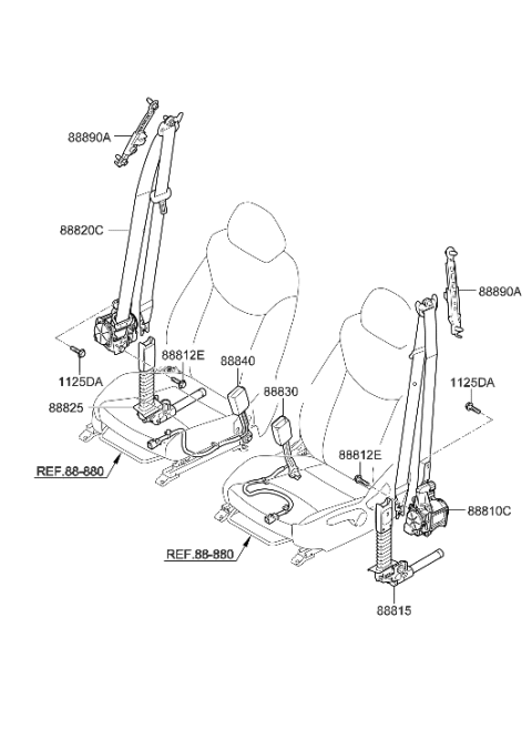 2019 Hyundai Ioniq Front Seat Belt Diagram