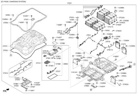 2017 Hyundai Ioniq Nut Diagram for 13386-08007-K