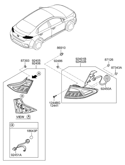 2006 Hyundai Entourage Lamp Assembly-Rear Combination Inside,RH Diagram for 92404-G7050