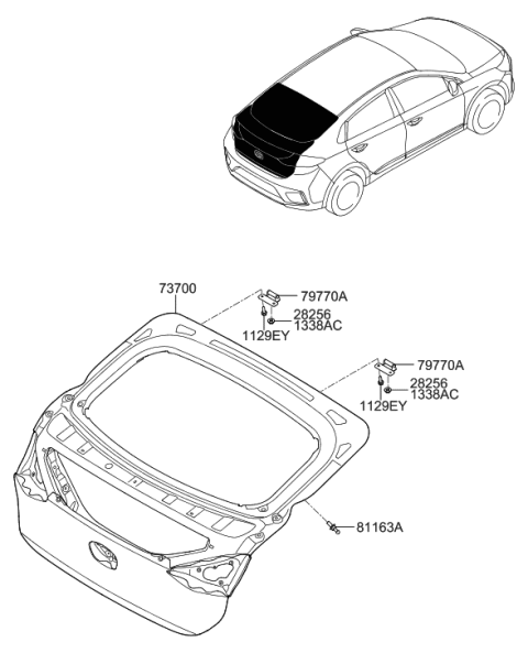 2017 Hyundai Ioniq Tail Gate Diagram