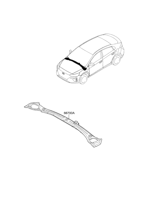 2019 Hyundai Ioniq Electric Cowl Panel Diagram