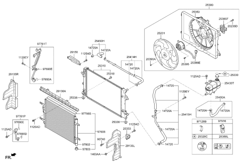 2018 Hyundai Ioniq Air Guard, Left Diagram for 29136-G7600