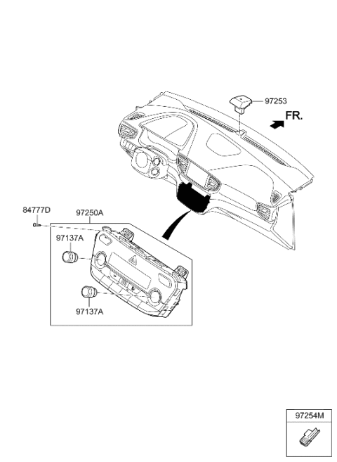2006 Hyundai Entourage Heater Control Assembly Diagram for 97250-G7100-WMP