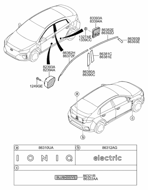 2006 Hyundai Entourage Electric Emblem Diagram for 86312-G7000