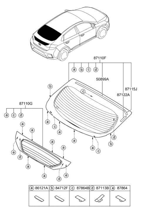 2019 Hyundai Ioniq Terminal-Rear Window Glass Defogger Diagram for 87116-D2000