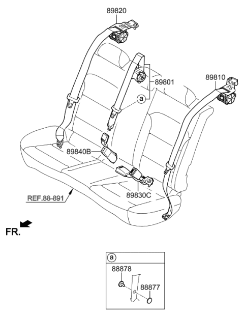 2018 Hyundai Ioniq Rear Seat Belt Diagram