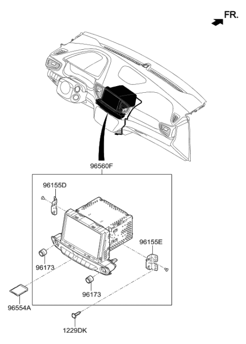 2019 Hyundai Ioniq External Memory-Map Navigation Diagram for 96554-G7201