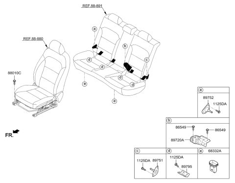 2019 Hyundai Ioniq Electric Hardware-Seat Diagram